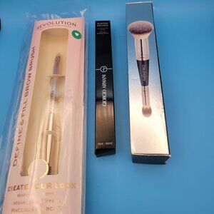 3 Makeup Brushes - Giorgio Armani Spot Concealer, Daubigny dual-ended, Brow NEW